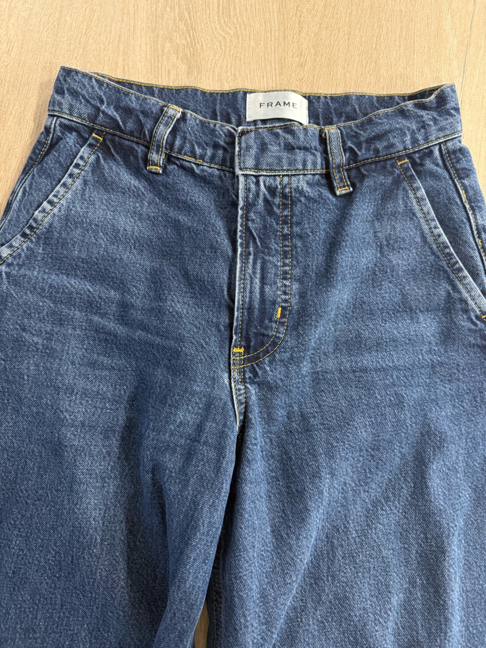FRAME Wide Leg Trouser Jeans High Rise Blind Spot Wash Denim Size 23 - Picture 4 of 15